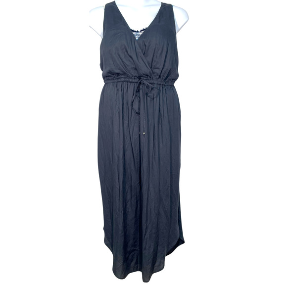 Swimsuits for All Plus Sz 18-20 Swim Cover Up Maxi Dress Drawstring Waist Blue - Picture 1 of 11